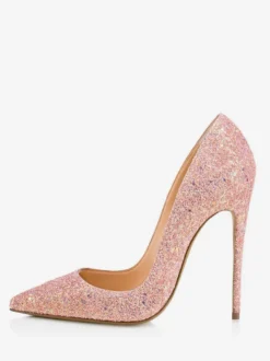Escarpins à paillettes à bout pointu chaussures de soirée faciles à enfiler