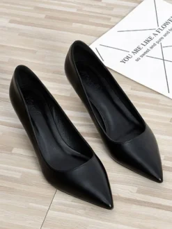 Escarpins à petits talons bout pointu chaussures à enfiler