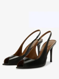 Escarpins Rouges À Talons Hauts Bout Ouvert À Bride Sexy Chaussures Femmes