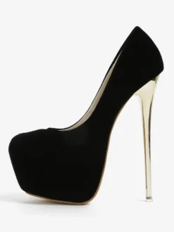 Escarpins sexy à bout amande pour femmes talon aiguille dessus en micro-daim