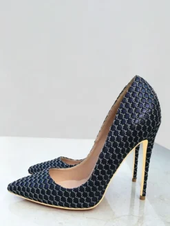 Escarpins à talons aiguilles imprimés bout pointu