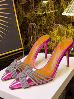 Escarpins à talons aiguilles pour femmes bout pointu et strass
