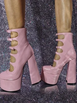 Escarpins à Talons Hauts avec Plateforme avec Bout Rond Unicolore