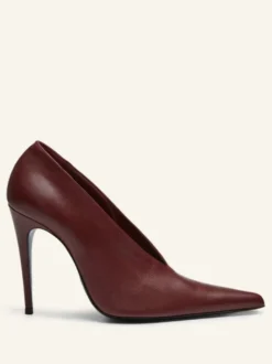 Escarpins à talons hauts bordeaux pour femmes bout pointu à enfiler