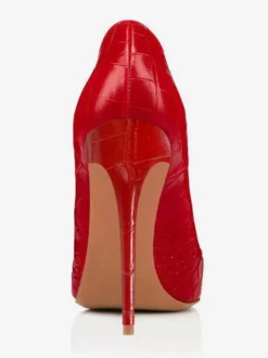 Escarpins À Talons Hauts Bout Pointu Sexy Femmes Motif Pierre Rouges À Enfiler