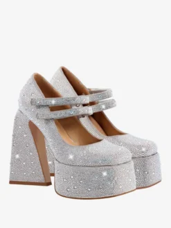Escarpins À Talons Hauts Plateformes Strass Soirée Femmes En Cuir PU