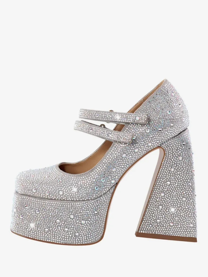 Escarpins À Talons Hauts Plateformes Strass Soirée Femmes En Cuir PU