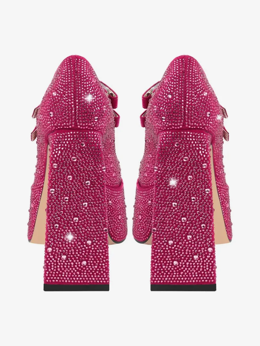 Escarpins À Talons Hauts Plateformes Strass Soirée Femmes En Cuir PU