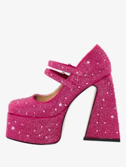 Escarpins À Talons Hauts Plateformes Strass Soirée Femmes En Cuir PU