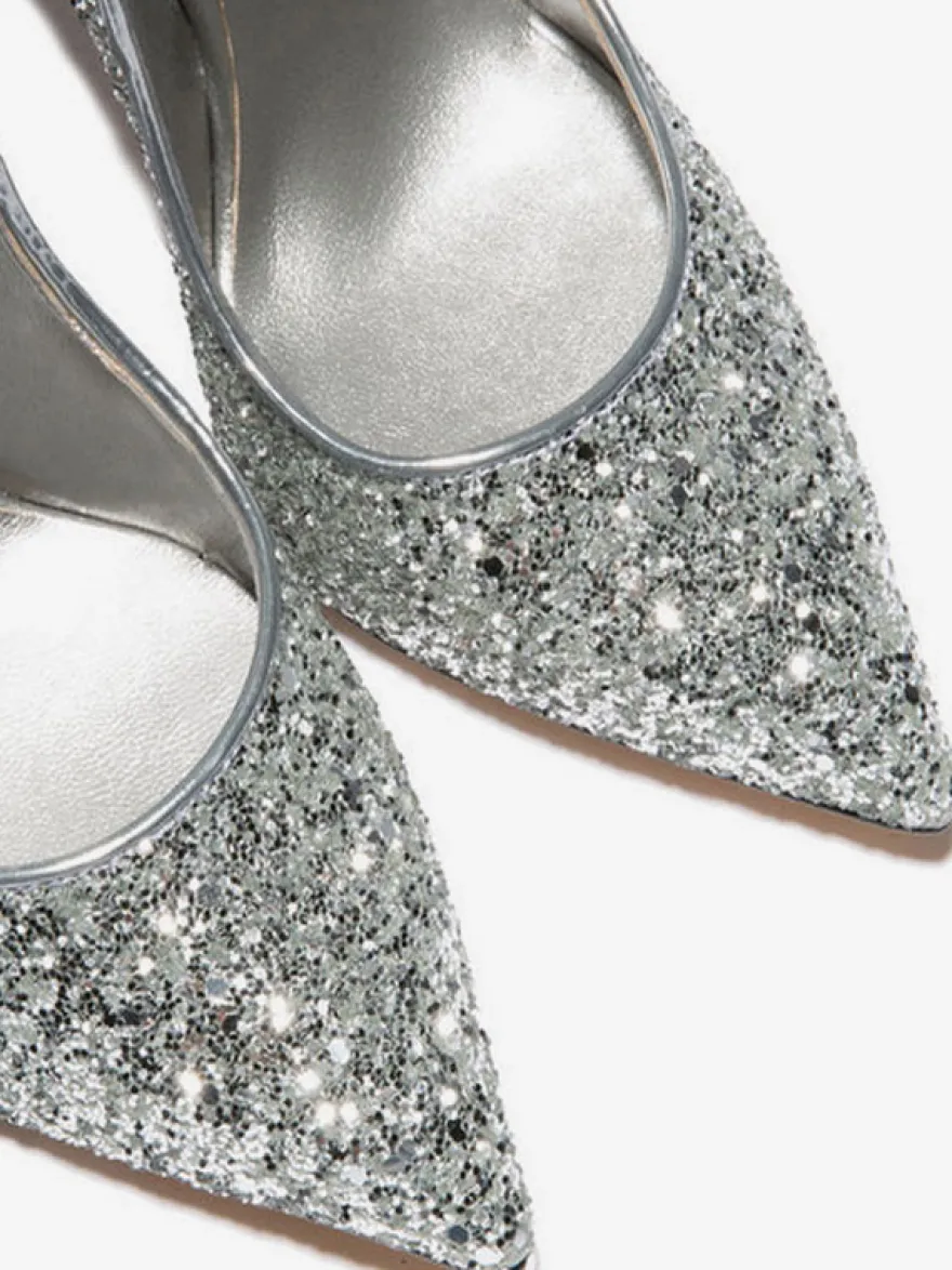 Escarpins à talons hauts pour femmes souliers de soirée à bout pointu doré