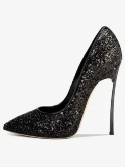 Escarpins à talons hauts pour femmes souliers de soirée à bout pointu doré