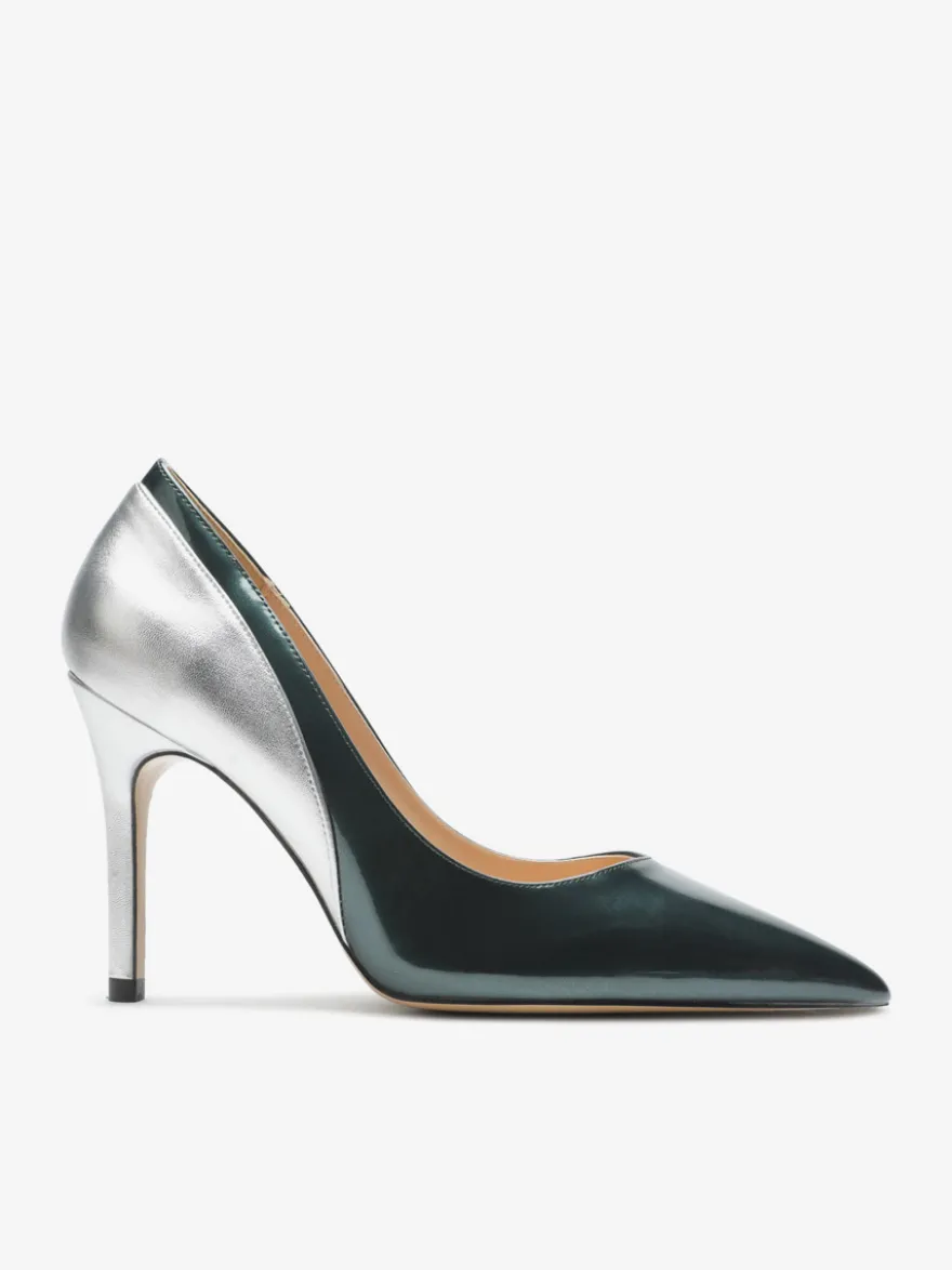 Escarpins à talons hauts pour femmes bout pointu patchwork à enfiler
