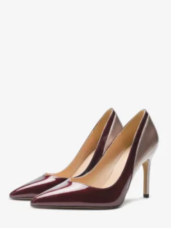 Escarpins à talons hauts pour femmes bout pointu patchwork à enfiler
