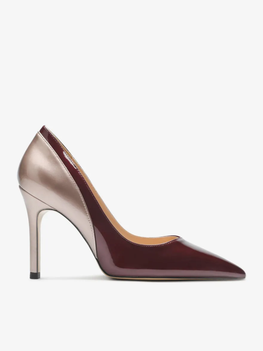 Escarpins à talons hauts pour femmes bout pointu patchwork à enfiler