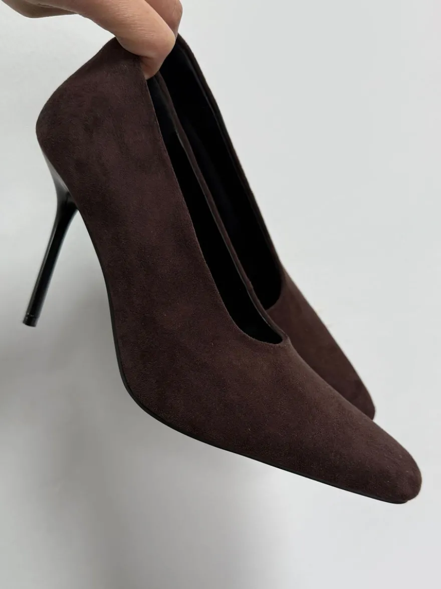 Escarpins à talons hauts pour femmes bout carré chaussures habillées à enfiler