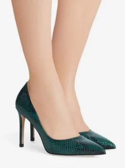 Escarpins à talons hauts pour femmes bout pointu motif serpent à enfiler