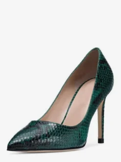 Escarpins à talons hauts pour femmes bout pointu motif serpent à enfiler