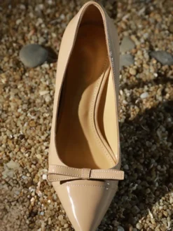 Escarpins à talons hauts pour femmes bout pointu nœud chaussures habillées à enfiler