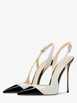 Escarpins à talons hauts pour femmes bout pointu bride arrière ajourée