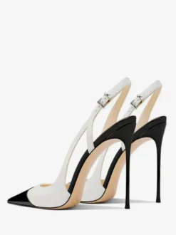 Escarpins à talons hauts pour femmes bout pointu bride arrière ajourée