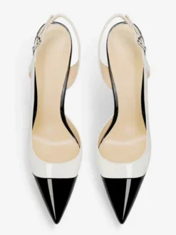 Escarpins à talons hauts pour femmes bout pointu bride arrière ajourée