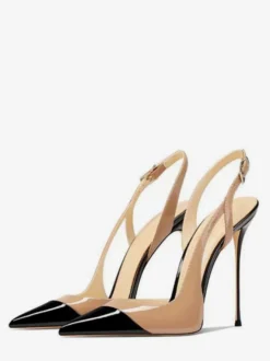 Escarpins à talons hauts pour femmes bout pointu bride arrière ajourée