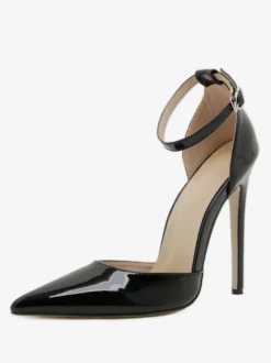 Escarpins à talons hauts pour femmes grande taille talon aiguille cuir PU