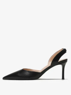 Escarpins à talons noirs à bout pointu et talon aiguille pour femmes