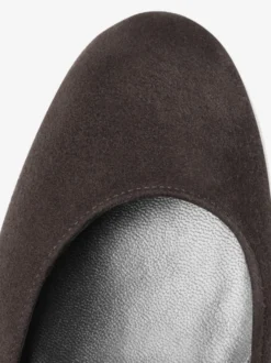 Escarpins À Talons Épais En Daim Femmes Plateforme Bout Rond