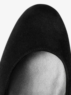Escarpins À Talons Épais En Daim Femmes Plateforme Bout Rond