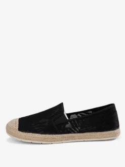 Espadrilles en dentelle pour femmes mocassins à enfiler à bout rond blancs