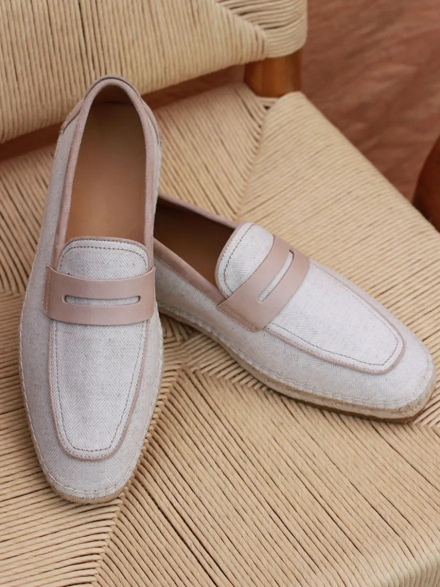 Espadrilles à enfiler pour homme avec semelle en corde tressée