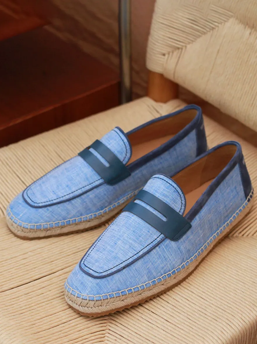 Espadrilles à enfiler pour homme avec semelle en corde tressée