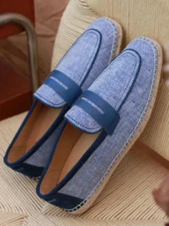 Espadrilles à enfiler pour homme avec semelle en corde tressée