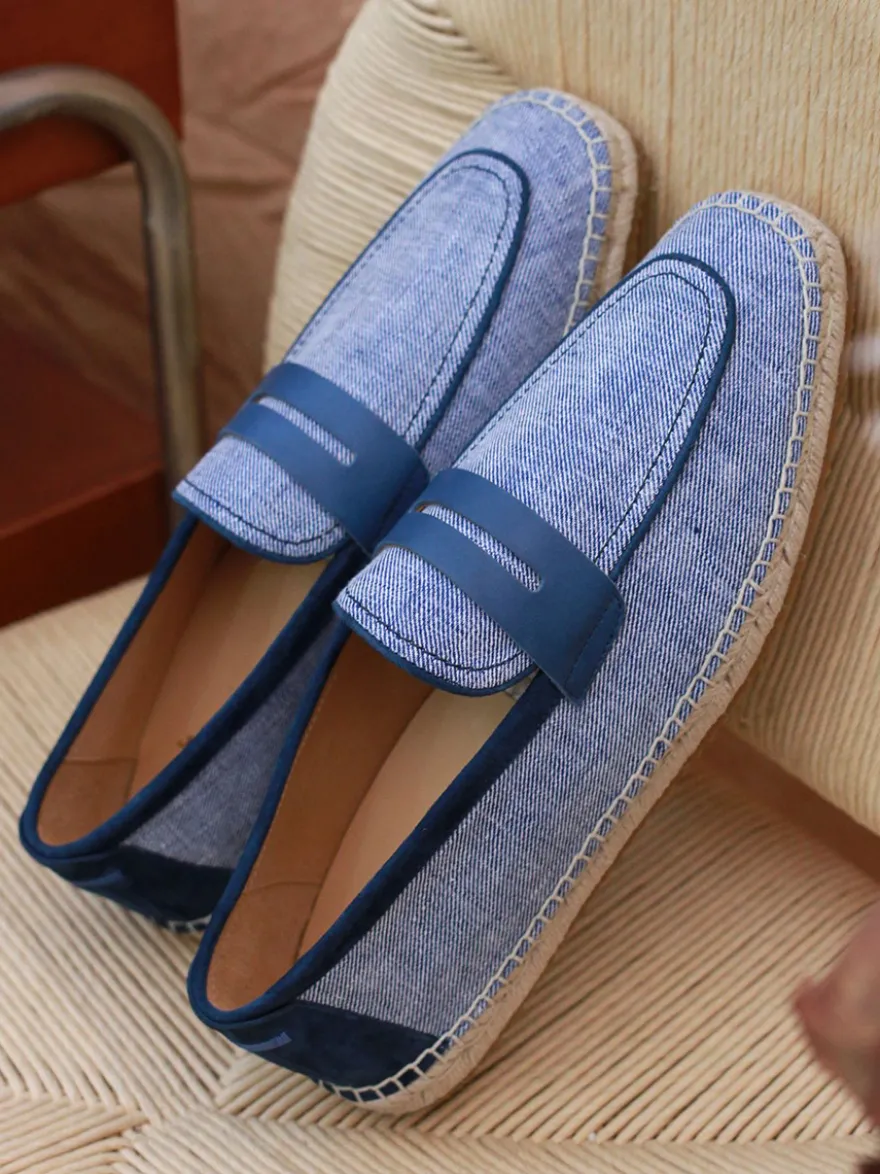 Espadrilles à enfiler pour homme avec semelle en corde tressée