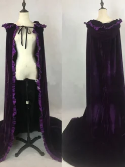 Femmes Noël Bourgogne Ponchos Cape Polyester Noël Vacances Costumes