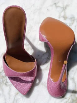 Femmes Quotidien Décontracté Chic Bout Pointu Talon Aiguille Escarpins PU Cuir