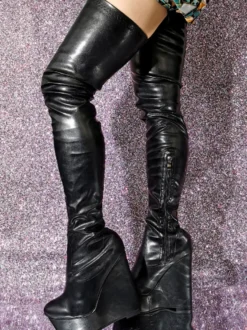 Femme Talon compensé Cuissardes Cuir PU