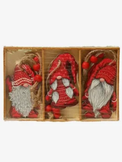 Figurine de forêt en bois colorée de dessin animé pendentif décoratif pour arbre de Noël