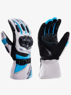 Gants Blancs Moto Chaude Anti-Chute Imperméable Course Vélo Escalade Randonnée
