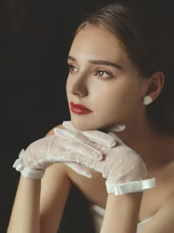Gants de mariage Gants Nœuds en dentelle Gants de mariée