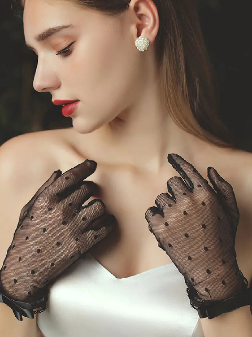 Gants de mariage Gants Nœuds en dentelle Gants de mariée