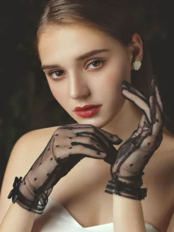 Gants de mariage Gants Nœuds en dentelle Gants de mariée