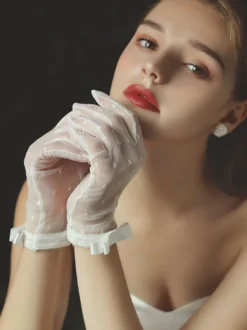 Gants de mariage Gants Nœuds en dentelle Gants de mariée