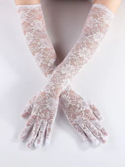 Gants de mariage gothiques noirs Gants Gants de mariée en dentelle