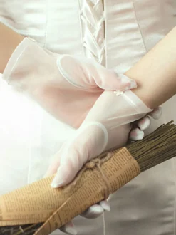 Gants de mariage Longueur du poignet Gants de mariée en tulle