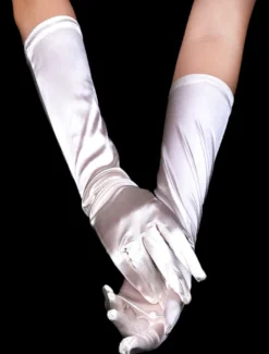 Gants en satin ivoire de mariage longueur de coude