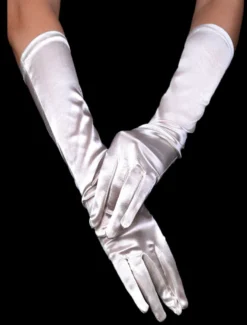 Gants en satin ivoire de mariage longueur de coude
