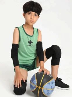 Genouillères Accessoires De Sport Enfant Noir 2 Pièces Pour Course À Pied Vêtements De Sport