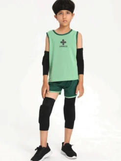 Genouillères Accessoires De Sport Enfant Noir 2 Pièces Pour Course À Pied Vêtements De Sport